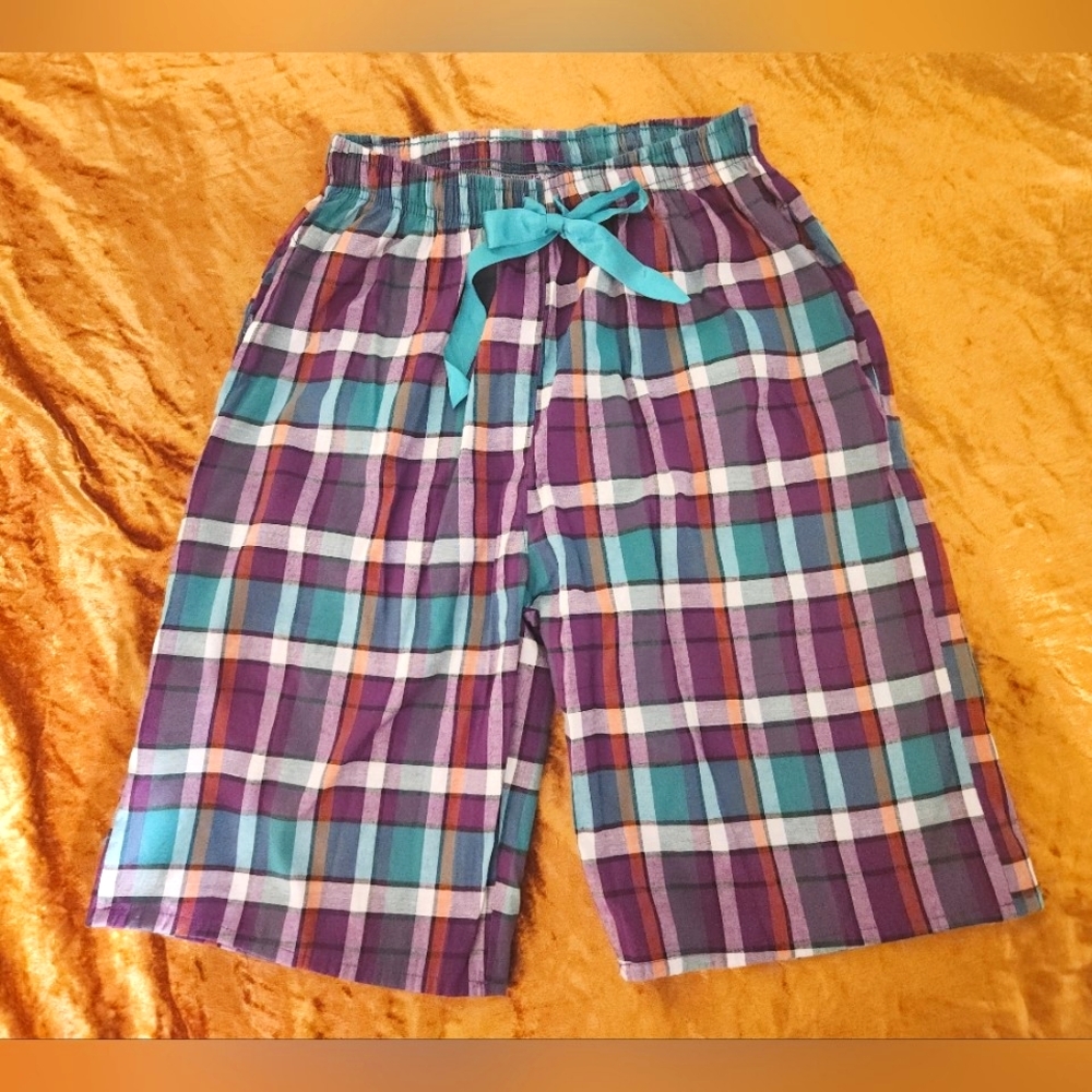 Vintage 1980s Cotton Blend Plaid Shorts By Beverly Rock
